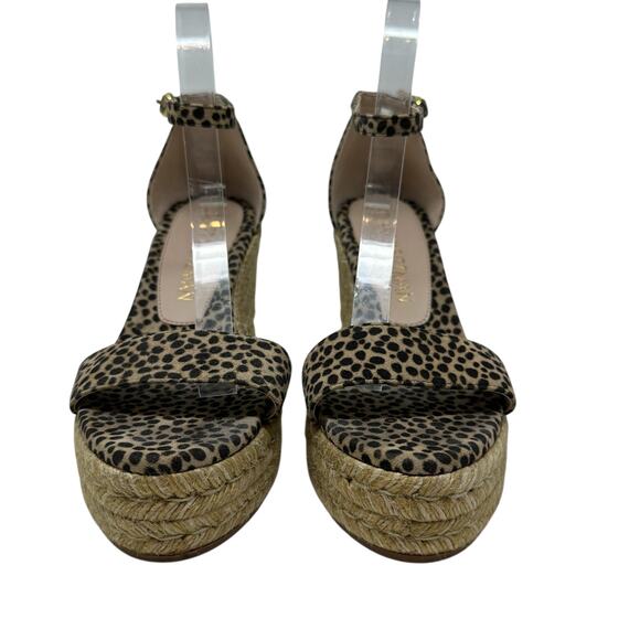 Stuart Weitzman Floria Wedge Platform Espadrille Sandals Leopard Print US 8.5 - Picture 3 of 14